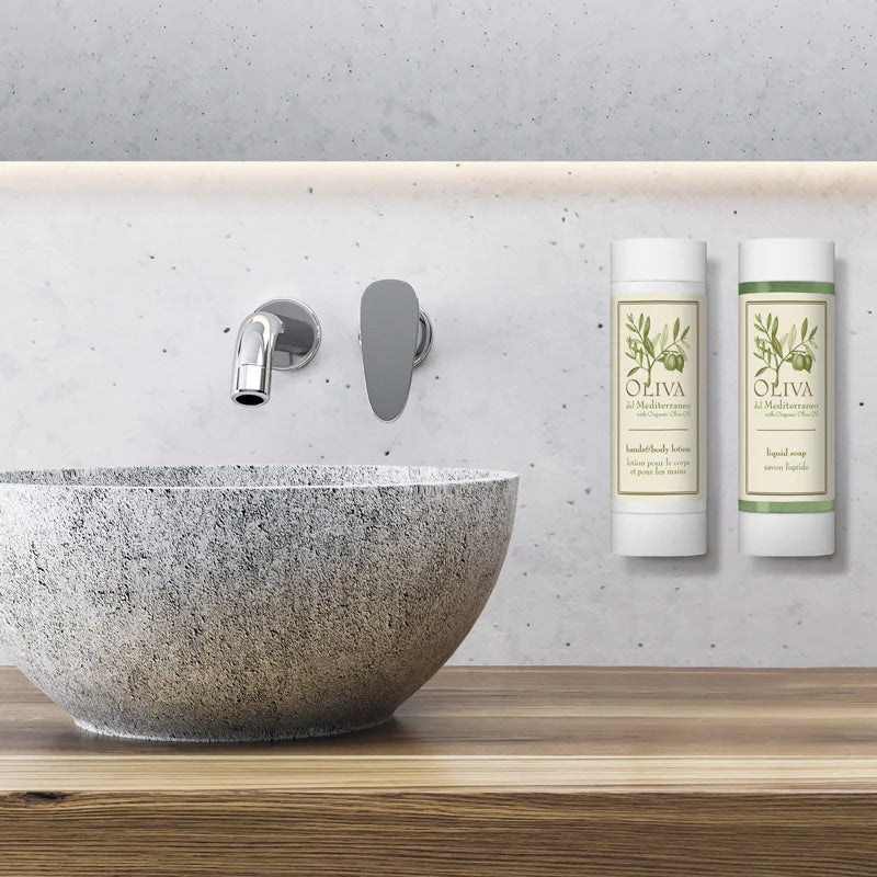Distributeur rechargeable Crème Mains et Corps 320 ml - Olive de la Méditerranée - Ligne Courtoisie