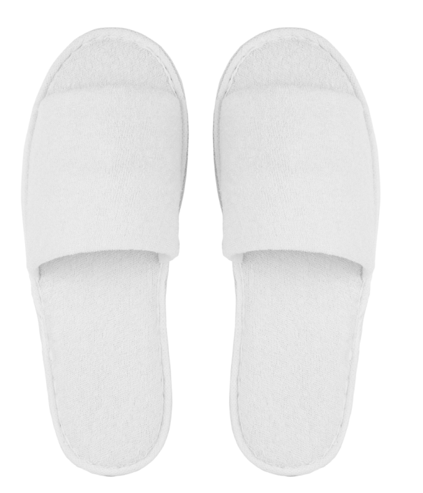 Chaussons fermés blancs en éponge Plus