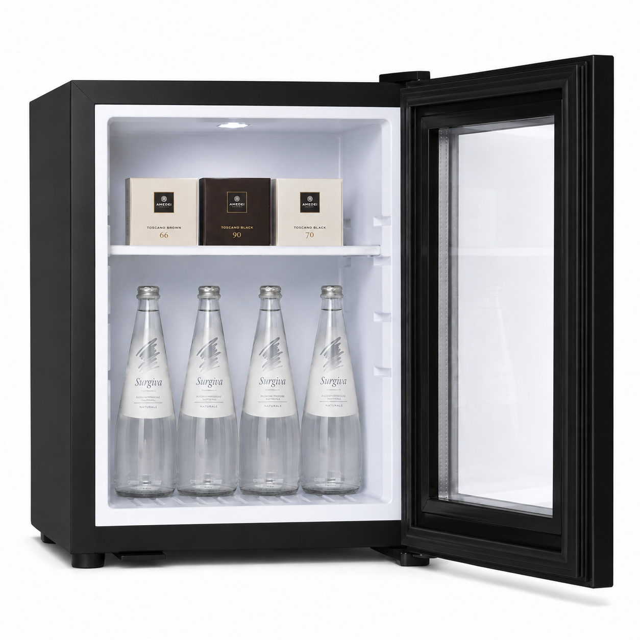 Minibar Termoelettrico 35L Nero con Porta Vetro - Luce LED