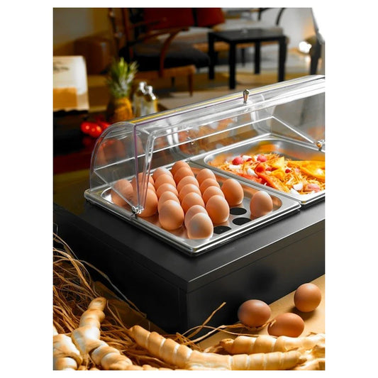 Double plateau réfrigéré à double paroi pour œufs et légumes, Wengé, buffet Classic - By Pintinox