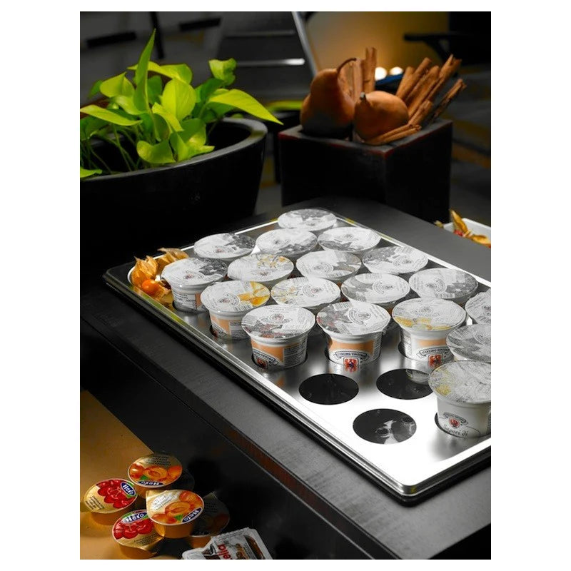 Porta Yogurt Refrigerato Con 22 Spazi, Wengé, buffet Classic - By Pintinox