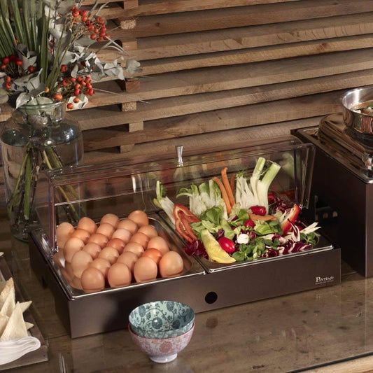 Porta Uova E Verdura Refrigerato con Base Bassa, buffet Caleido - By Pintinox