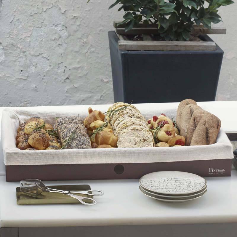 Cesta Pane In Tessuto con Base Bassa, buffet Caleido - By Pintinox