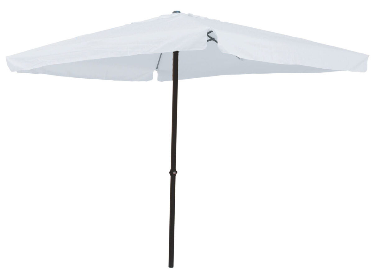 Parasol avec lambrequin et ouverture à manivelle, 3x3 m blanc
