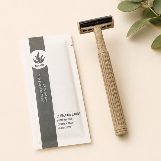 Kit de rasage Aloe BIO - rasoir en paille de blé Écologique