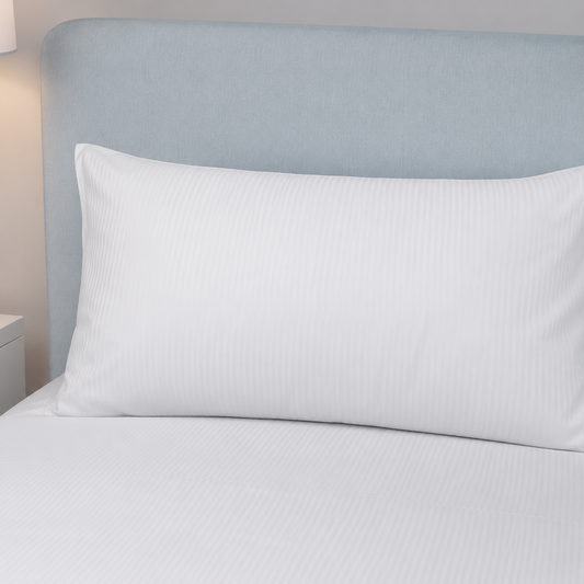 Federa Raso Riga Satin 3cm- 100% Cotone con Patella - 50x80 cm