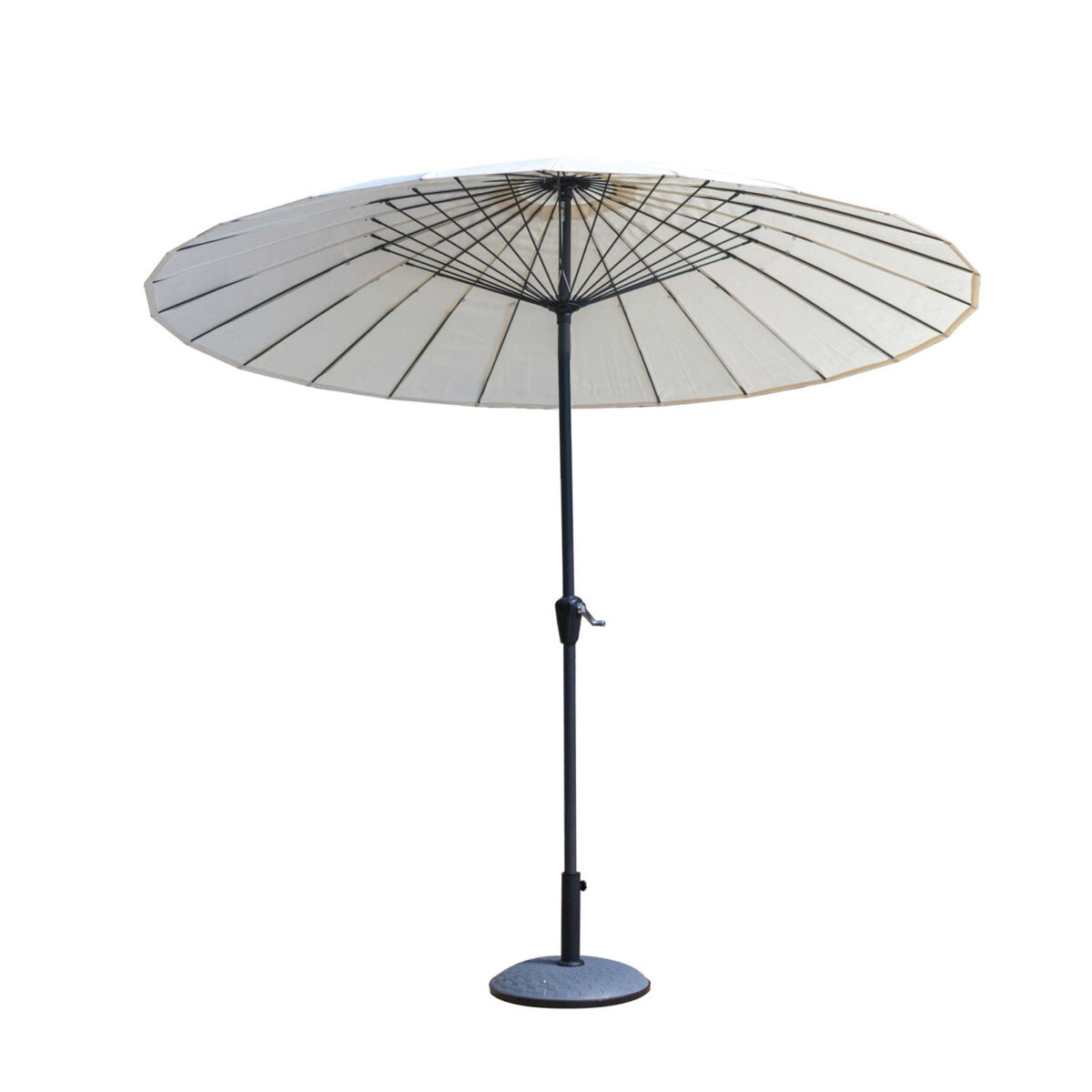 Parasol d'extérieur rond en aluminium Ø 2,7 m avec ouverture à manivelle - Couleur Sable