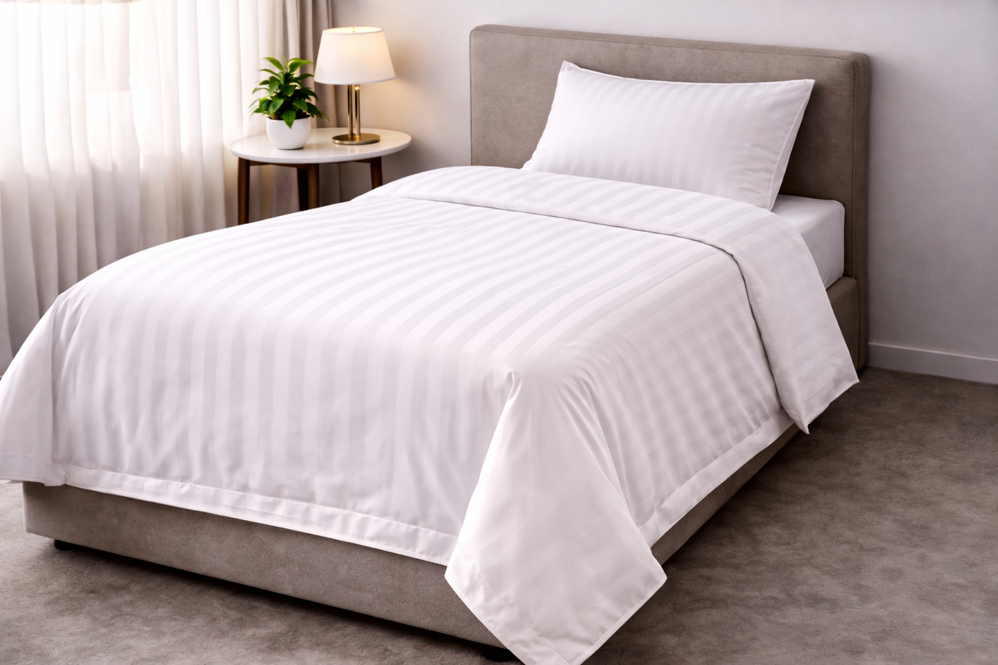 Sacco Copripiumino Striata 100% Cotone con patella 150x200 cm (1 Piazza) - Raso riga