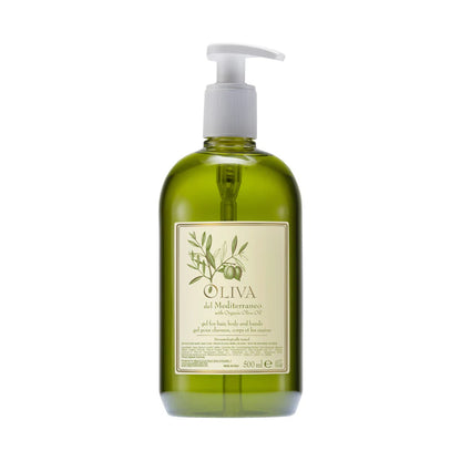 Dispenser ricaricabile Gel doccia & Shampoo, 500 ml - Oliva del Mediterraneo - Linea Cortesia