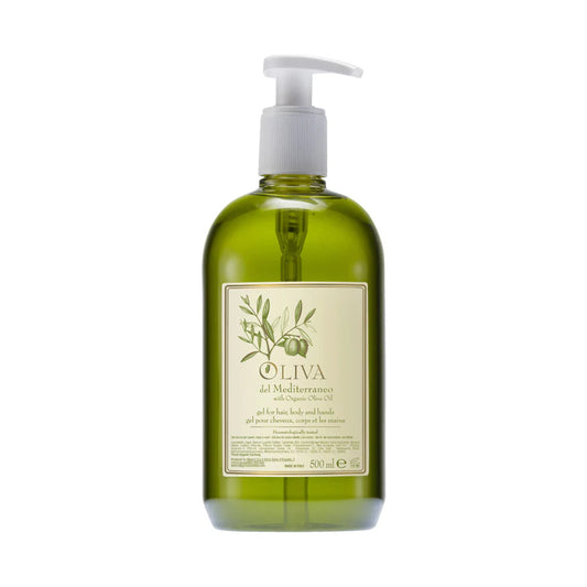 Distributeur rechargeable Gel douche & Shampooing, 500 ml - Olive de Méditerranée - Ligne d'Accueil