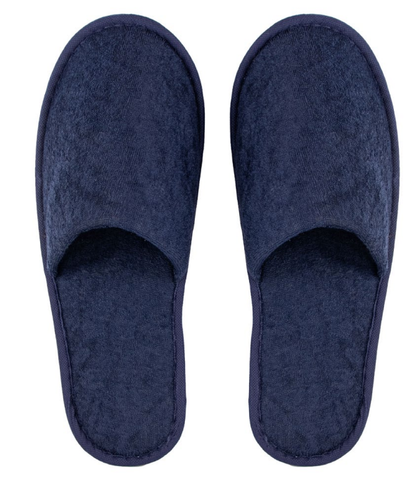 Ciabattine chiuse in spugna colore Blu
