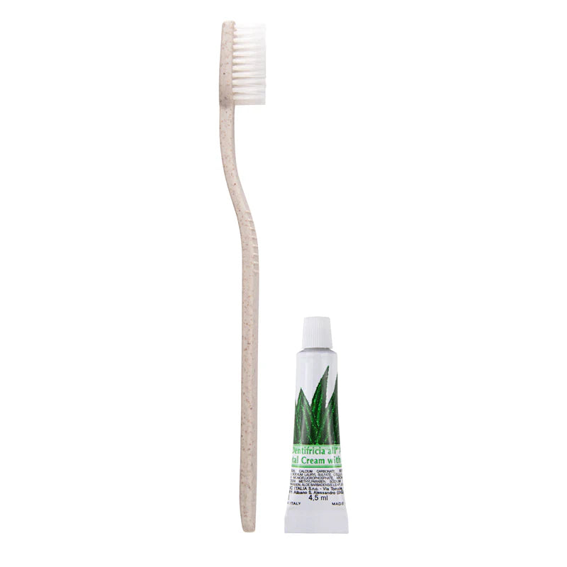 Kit d'hygiène bucco-dentaire en emballage biodégradable Eco flowpack