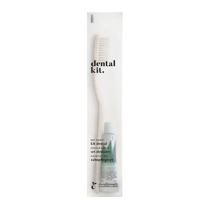 Kit d'hygiène bucco-dentaire en emballage biodégradable Eco flowpack