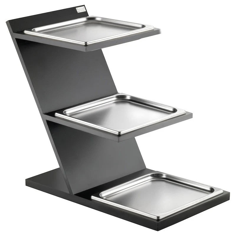 Alzata 3 Piani Con Vassoi Quadrati Gn 2/3, Wengé, buffet Classic - By Pintinox