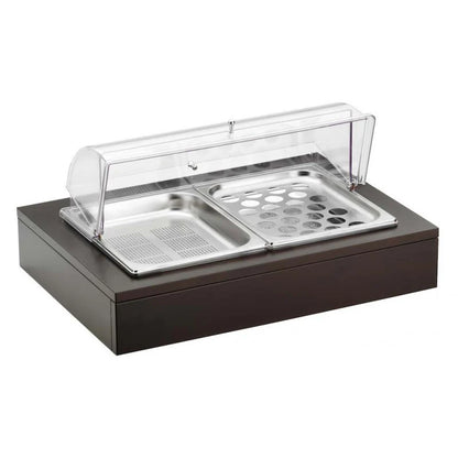 Doppio Vassoio Porta Uovo E Verdure A Doppia Parete Refrigerato, Wengé, buffet Classic - By Pintinox