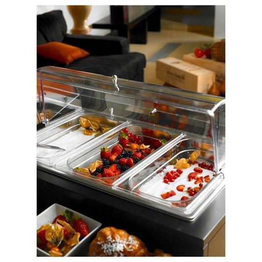 Double paroi réfrigérée porte-yaourts et légumes, Wengé, buffet Classic - By Pintinox