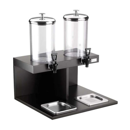 Distributeur double de jus et de boissons avec colonne réfrigérante et robinet Tomlinson, Wengé, buffet Classic - By Pintinox