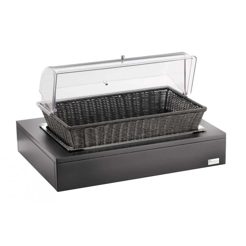 Cesta Pane Con Cupola E Base In MDF, Wengé, buffet Classic - By Pintinox