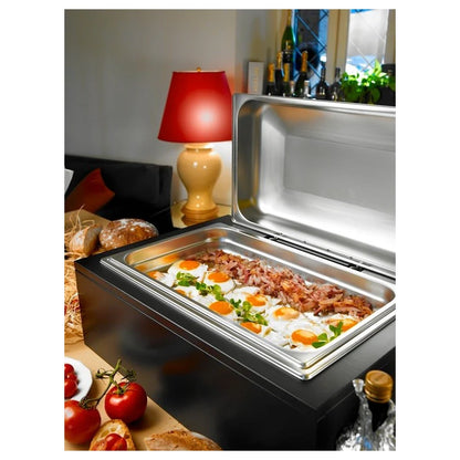 Chafing Dish Rettangolare Gn 1/1 Con Chiusura A Frizione, Wengé, buffet Classic - By Pintinox