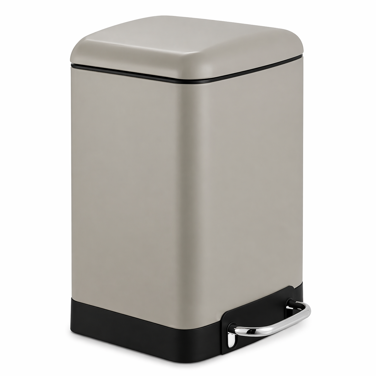 Poubelle tourterelle en acier avec pédale et fermeture amortie – 6 litres