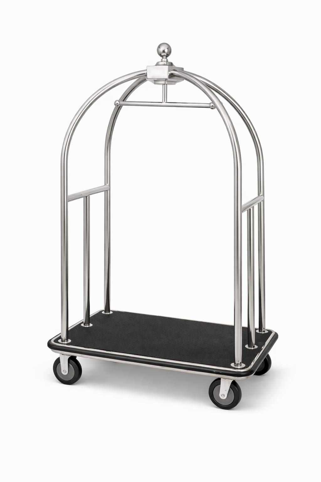 Chariot porte-bagages finition argentée