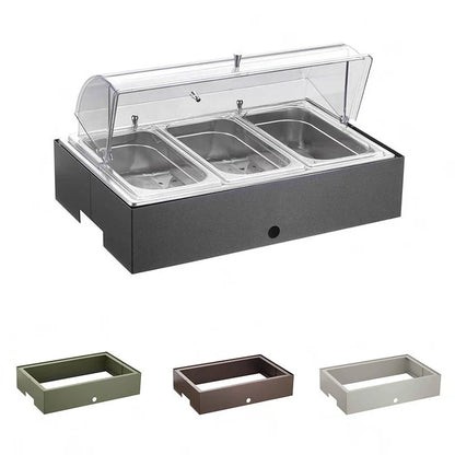 Distributeur de yaourts et légumes double paroi réfrigéré avec base moyenne, buffet Caleido - By Pintinox