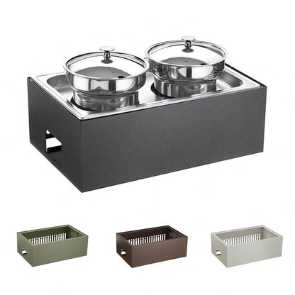 Soupière Chauffante 2 Stations avec Socle Haut, buffet Caleido - By Pintinox