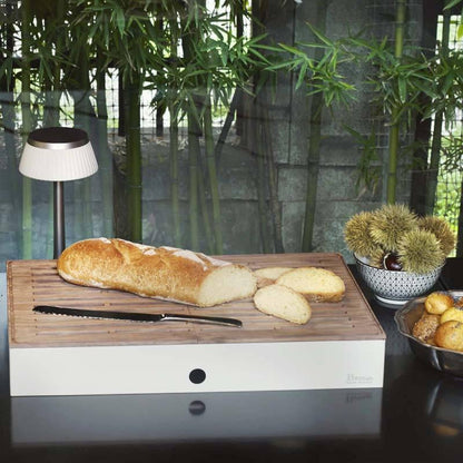 Tagliere Pane In Noce Canaletto con Base Bassa, buffet Caleido - By Pintinox