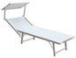 Bain de soleil en aluminium avec pare-soleil, blanc - largeur 59 cm