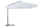 Parasol de jardin carré en acier 3x3 m avec cantonnière et ouverture à manivelle - Blanc