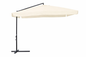 Parasol de jardin carré en acier 3x3 m avec cantonnière et ouverture à manivelle - Écru