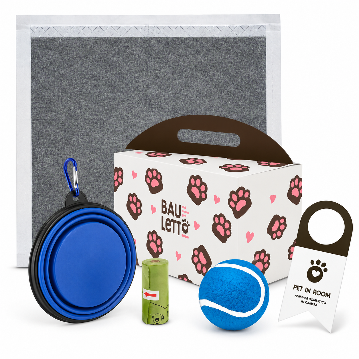 Kit d'Accueil Chien avec Tapis Absorbant au Charbon Actif 
