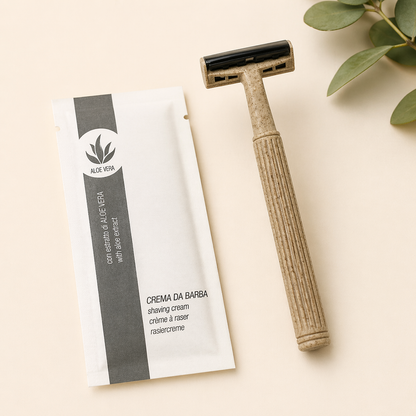 Kit de rasage Aloe BIO - rasoir en paille de blé Écologique