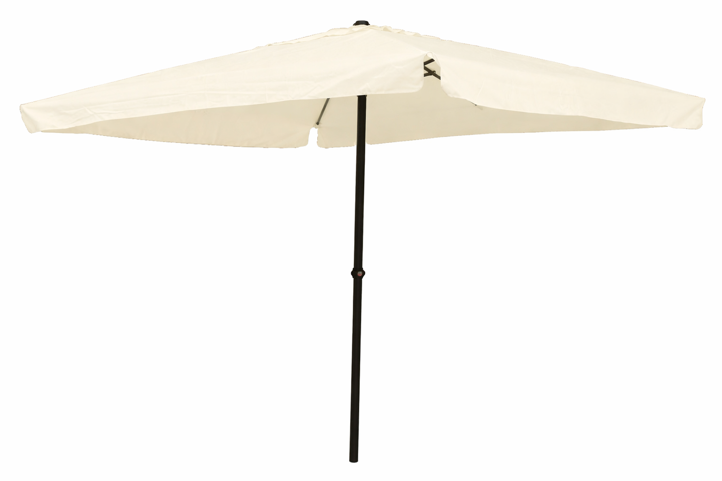 Parasol avec lambrequin et ouverture à manivelle, 3x3 m blanc écru