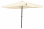 Parasol avec lambrequin et ouverture à manivelle, 3x3 m blanc écru
