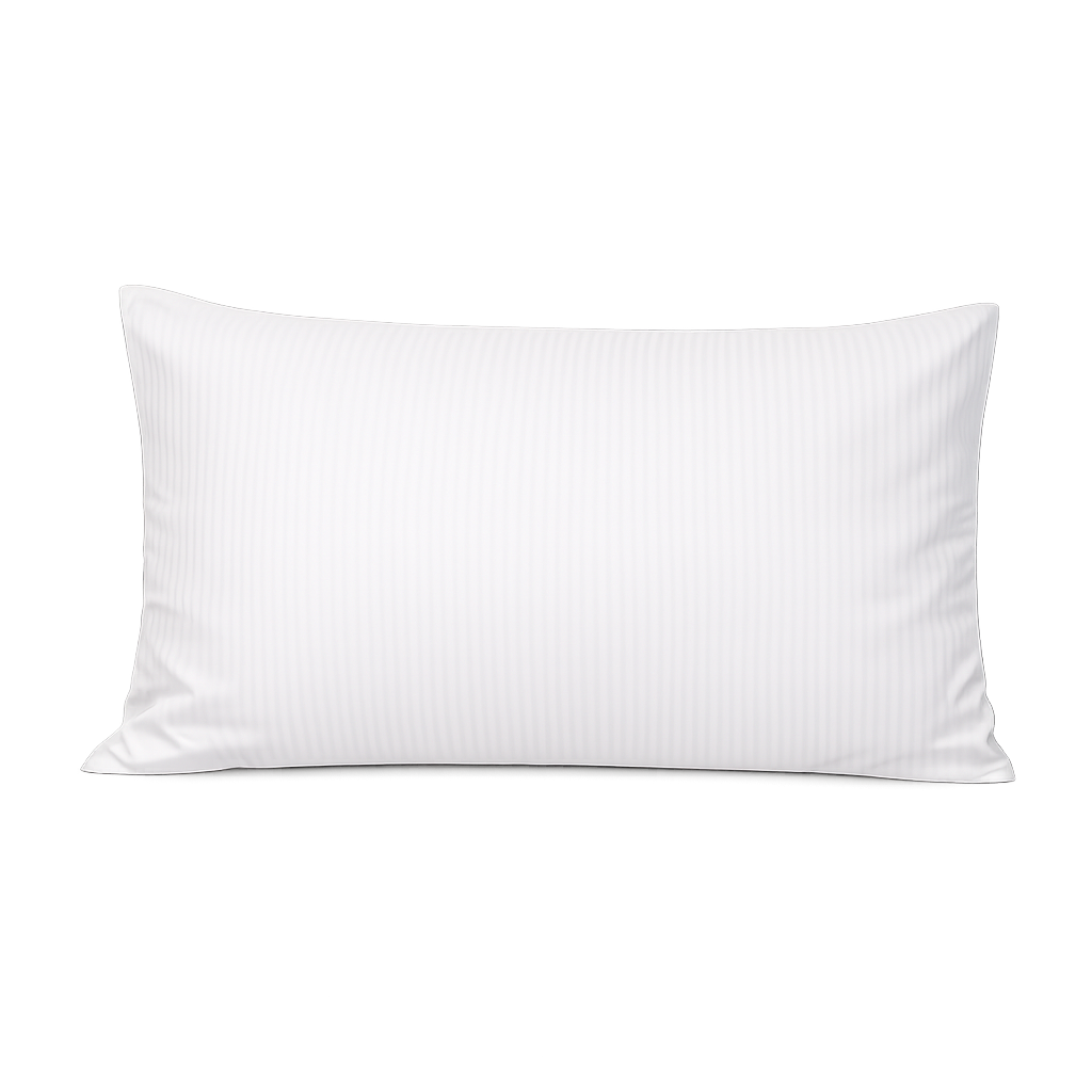 Taie d'oreiller rayée 100% Coton à rabat 50x80 cm – Satin rayé