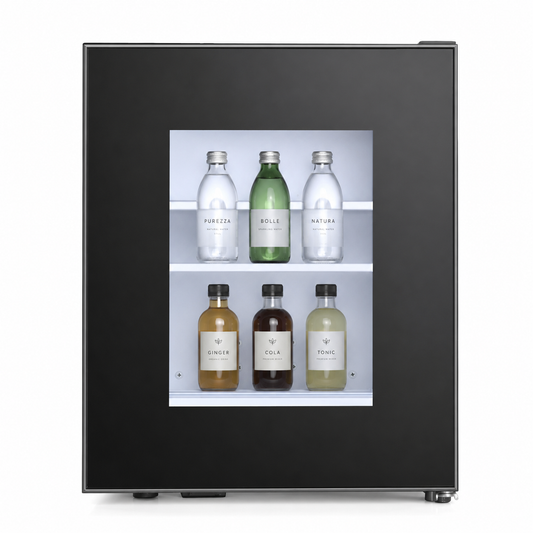 Minibar 28L Termoelettrico Porta Vetro Nero con Luce LED