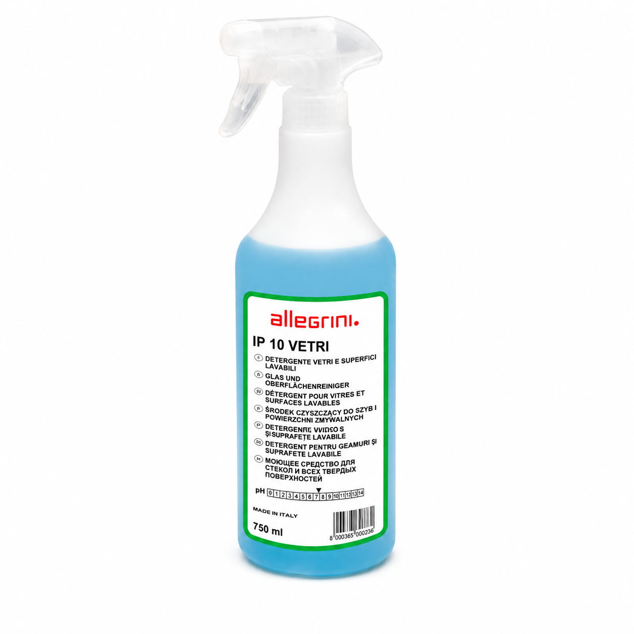 Detergente Vetri Professionale Senza Aloni 750 ml