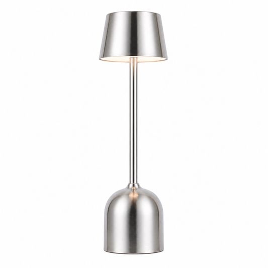 Lampada da tavolo wireless LED con regolazione touch colore silver