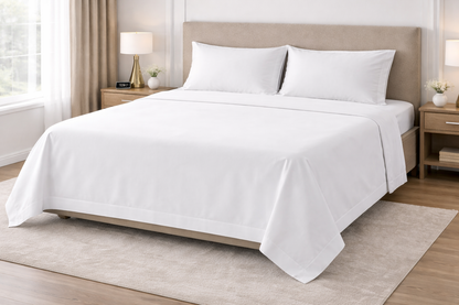 Lenzuolo Sopra 2 piazze Linea Essential 100% Cotone Bianco – 240x295+5 cm