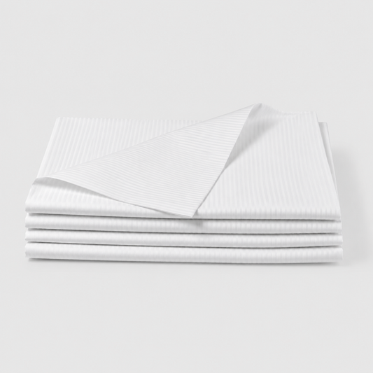 Lenzuolo Piatto 1 Piazza Raso Riga Satin 3cm - 100% cotone - 160x295+5 cm