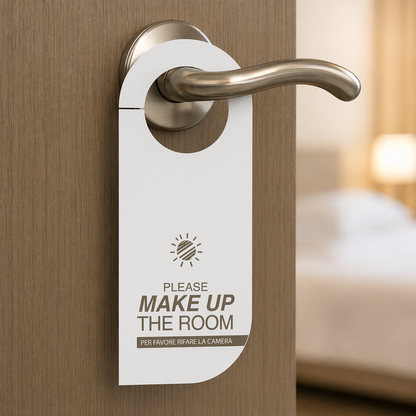 Cartellino maniglia “Non disturbare / Rifare la camera”