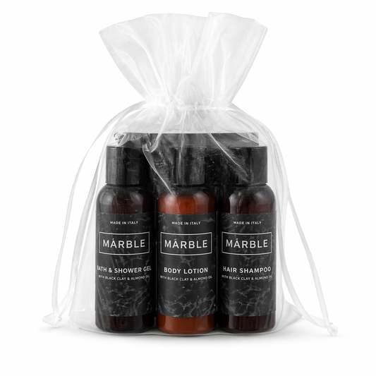 Kit Benvenuto Linea Marble 40ml in sacchetto organza