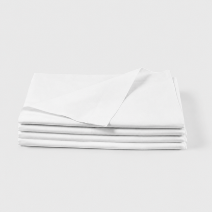 Drap Plat Lit Double - Collection 3★ 100% Coton Blanc - 240x295 + 5 cm