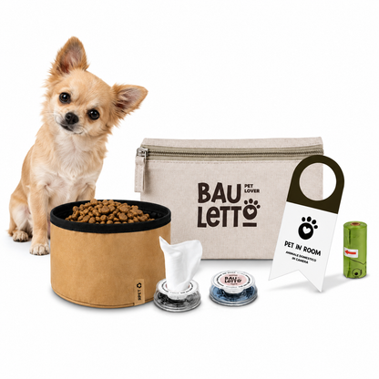 Kit d'Accueil Pet Friendly en Pochette avec Gamelle Pliable Éco-Responsable