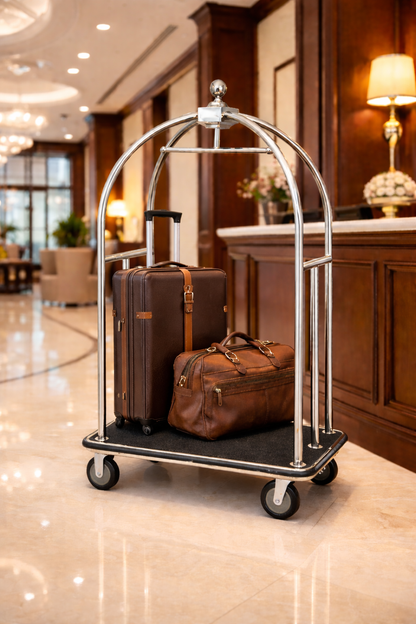 Chariot porte-bagages finition argentée
