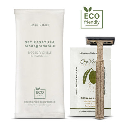 Kit Rasage Bio Écologique – Huile d'Olive - Pochette en papier de pierre