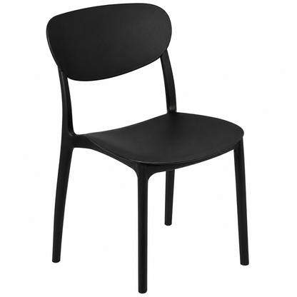 Chaise empilable noire 5Five 54,5 x 46 x 79 cm en plastique pour structures HO.RE.CA