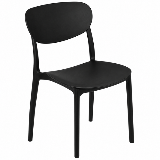 Sedia 5Five nera impilabile 54,5 x 46 x 79 cm in plastica per strutture HO.RE.CA