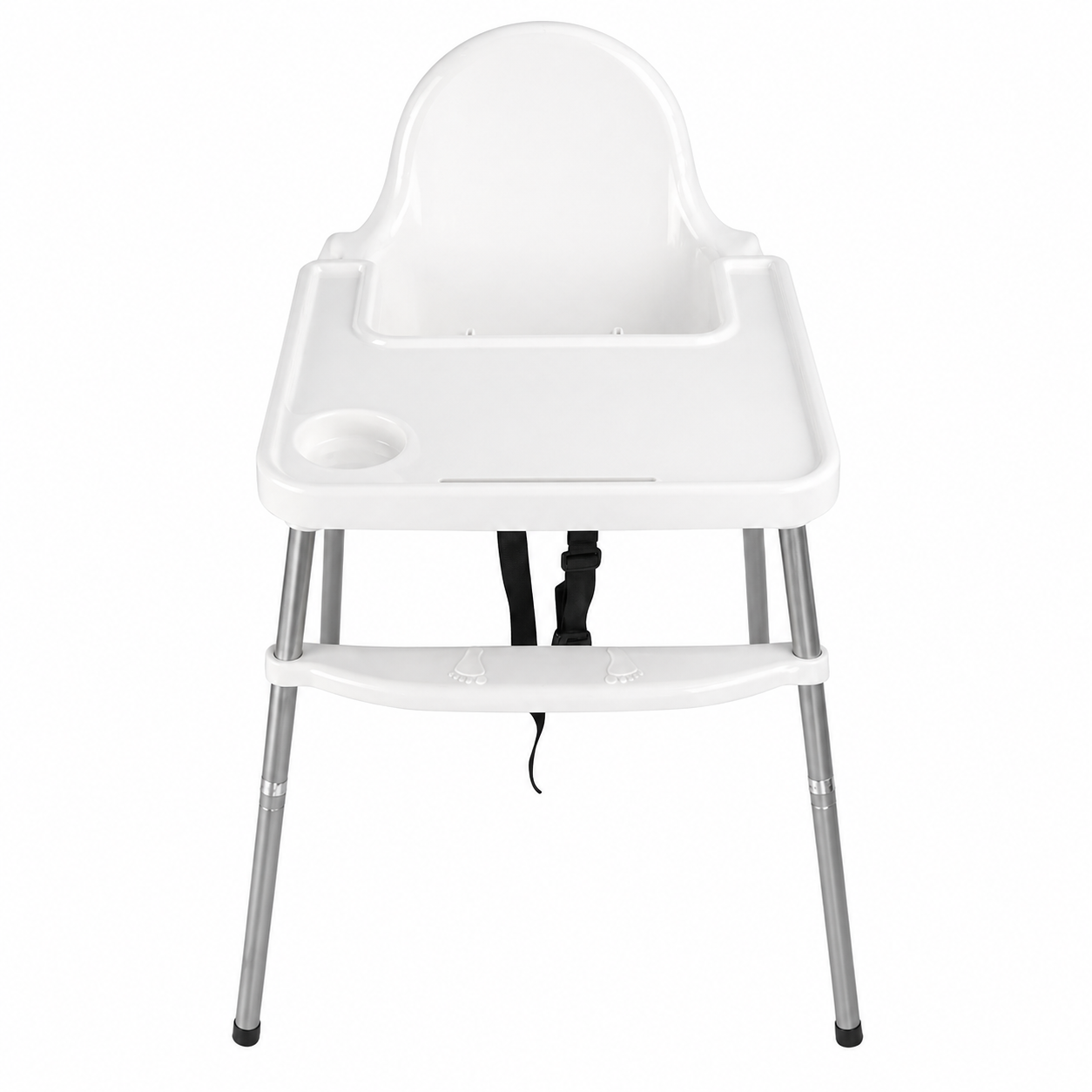 Chaise haute blanche pour enfants (6 mois à 6 ans)